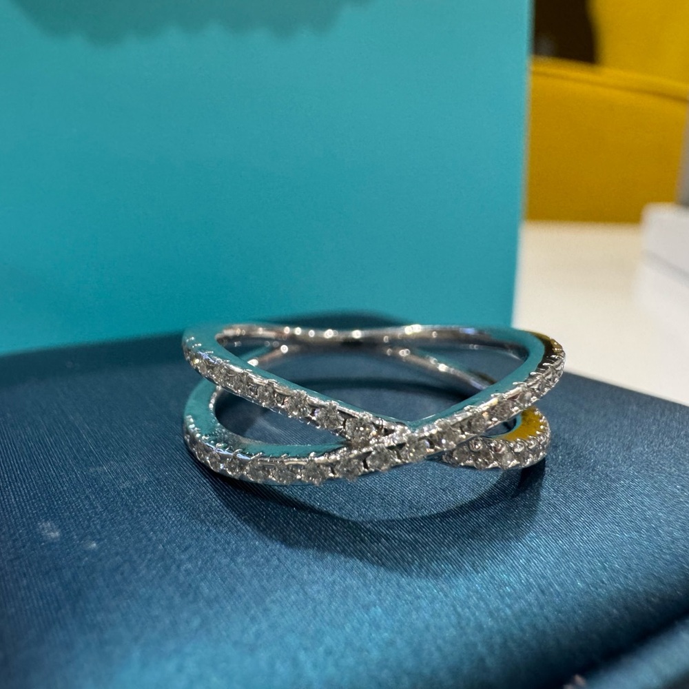 MOISSANITE infinity CRISS CROSS RING item 872F